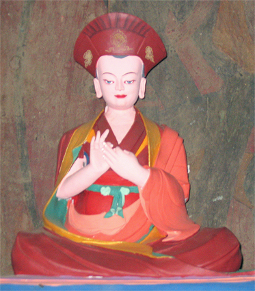 Lapchi-wa Namkha Gyaltsen - a new clay statue in Lapchi